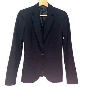 Zara Basic Black Polyester One-Button Notch Lepel Blazer Women's Size 2